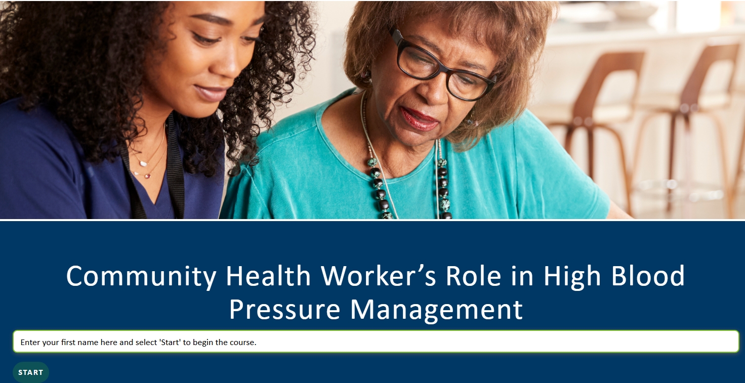 screenshot from online training: high blood pressure management