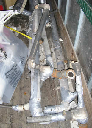 Asbestos on pipe