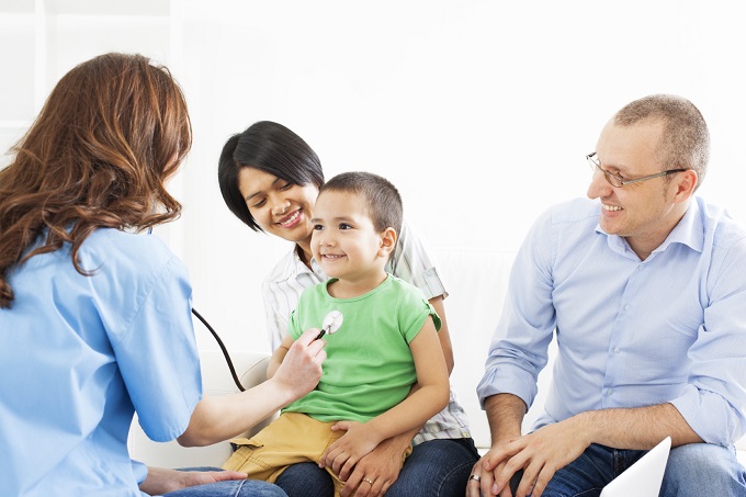 A family with doctor.