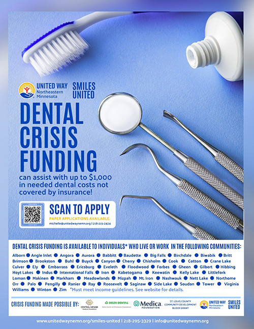 Dental crisis funding flyer