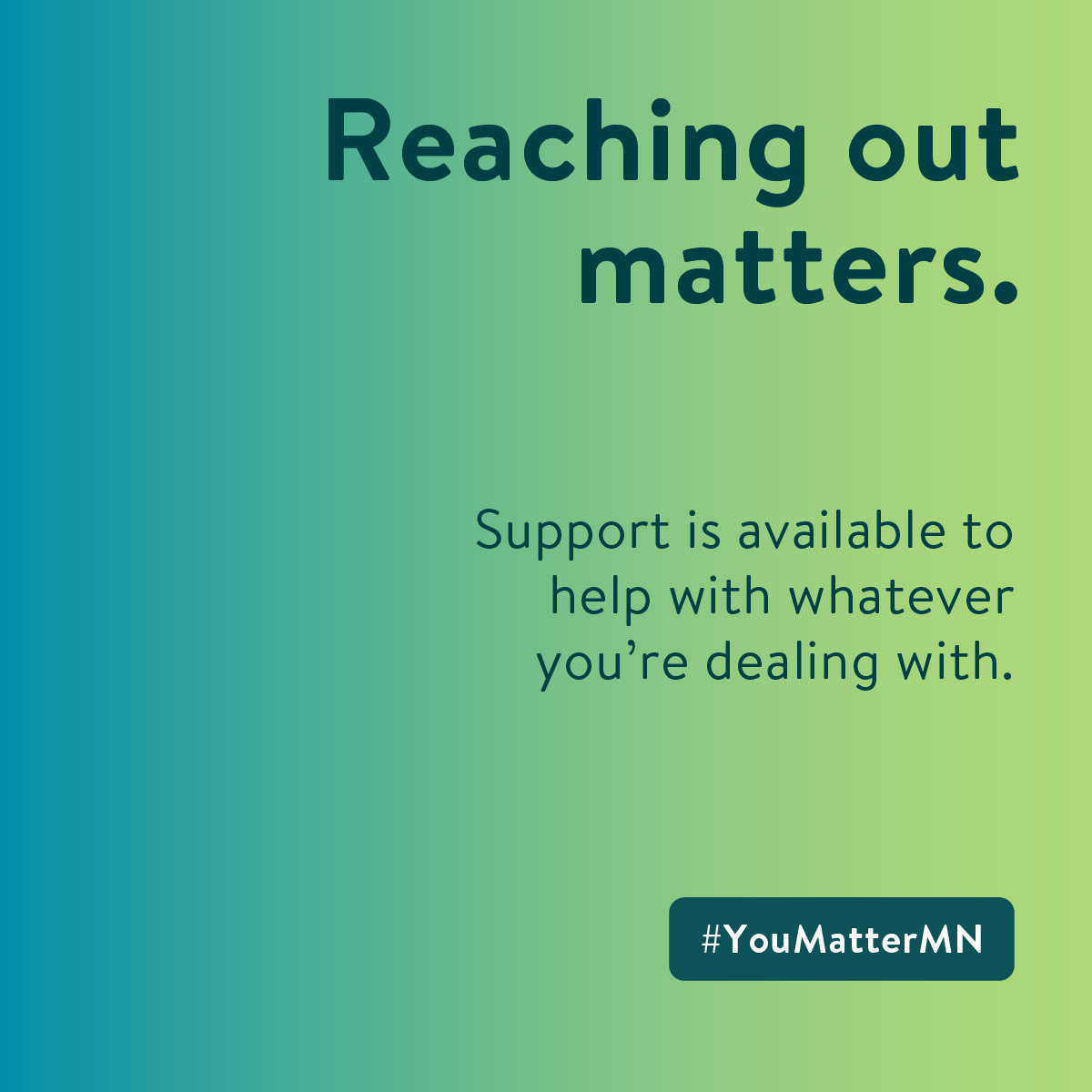 Caption about reaching out matters