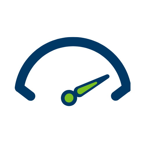 Fuel gauge with a green arrow pointing to the left