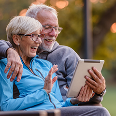 couple using tablet to video chat