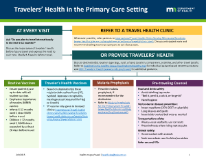 Flowchart: Travelers’ Health in the Primary Care Setting