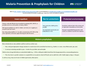 Malaria Prevention & Prophylaxis in Children