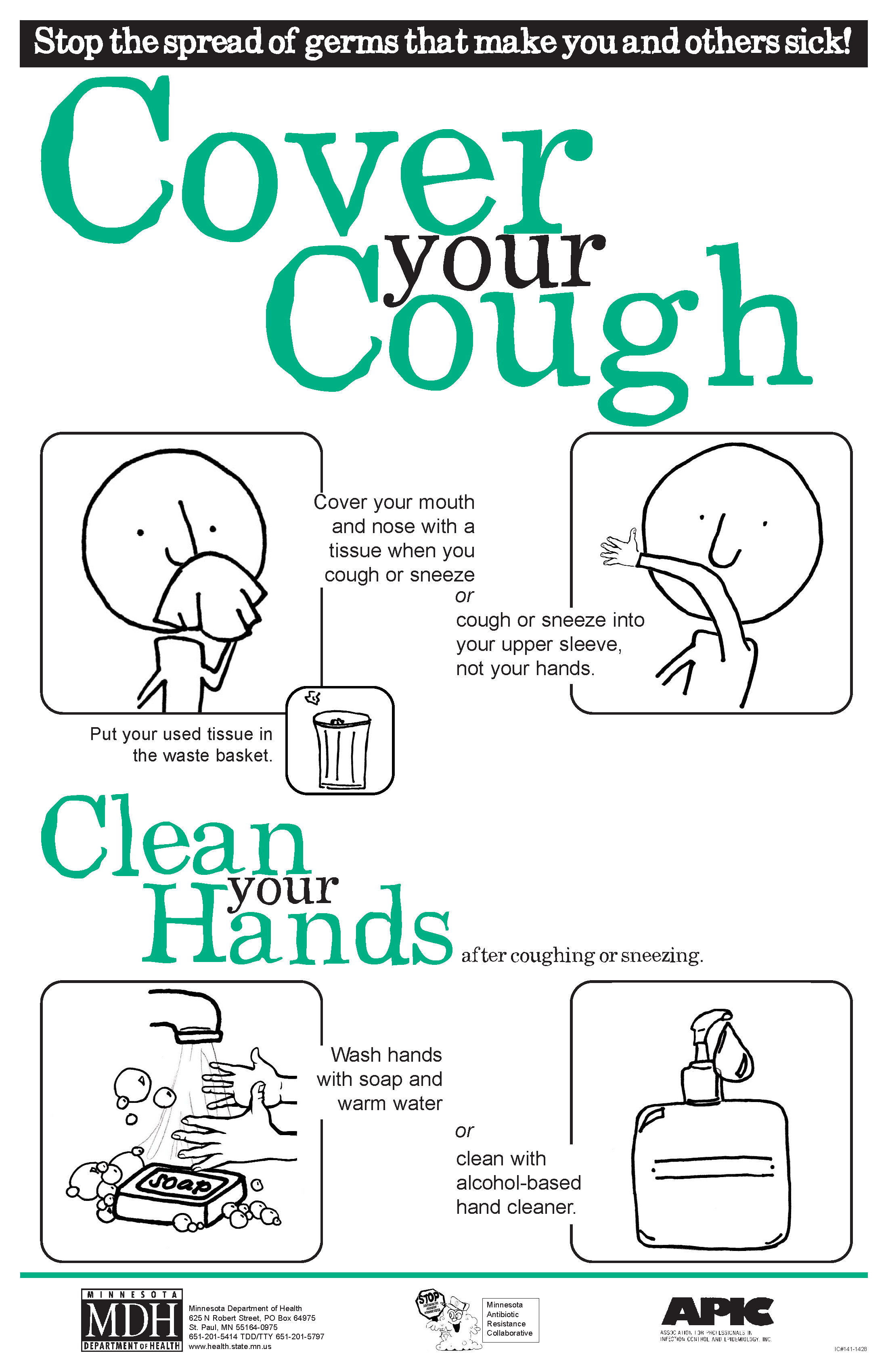 Cover Your Cough Poster for the community - click to view larger