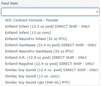 Direct Ship Only added to specific contract powdered formula